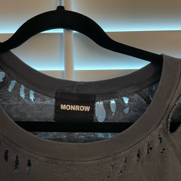 Monrow Ripped Crewneck - Picture 2 of 4